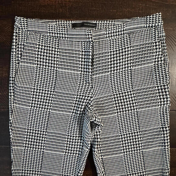 Harve Benard Glen Plaid Houndstooth Ankle S Preppy Trousers White Black 4 - Picture 3 of 10